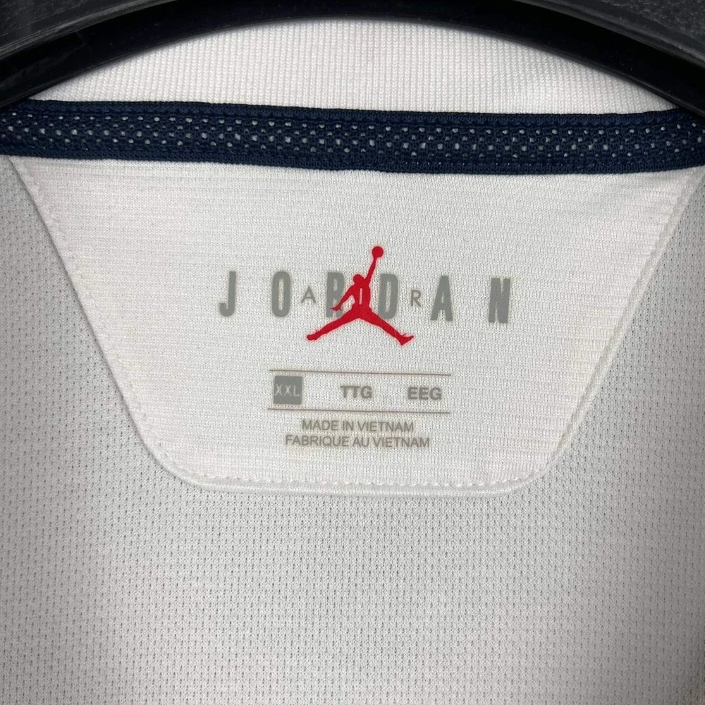 Air Jordan Michigan Wolverines Polo Shirt Men XXL White Gray Short Sleeve